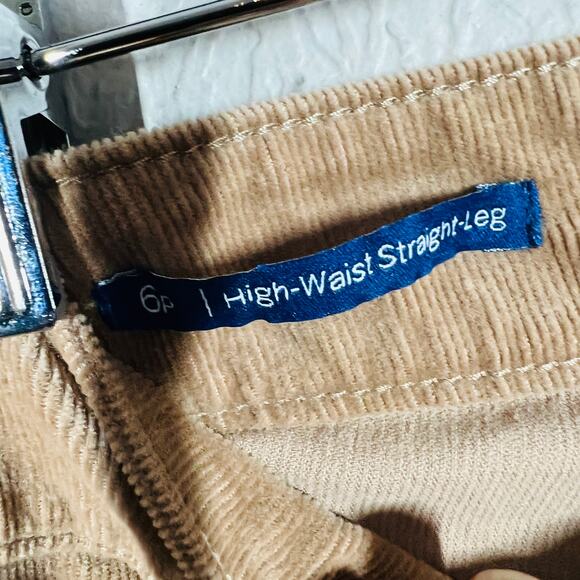 Talbots High Waist Straight Corduroy Pants Pant Trouser Camel Tan - 6P - Picture 4 of 5